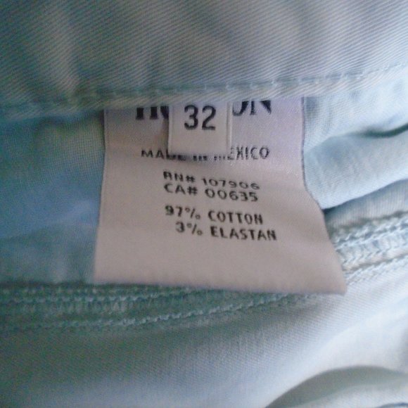 HUDSON BLAKE MENS LIGHT MINT GREEN SLIM FIT STRAIGHT LEG  PANTS SIZE 32 - Picture 3 of 7